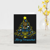 Merry Chrismukkah Happy Christmas Chanoeka 2 Kaart (Gele Bloem)