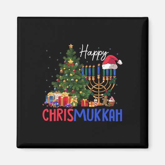 Merry Chrismukkah Happy Christmas Chanoeka 2 Magneet (Voorkant)