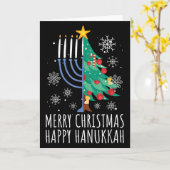 Merry Chrismukkah Happy Christmas Hanukkah Kaart (Gele Bloem)