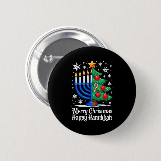Merry Chrismukkah Happy Christmas Hanukkah Matchin Ronde Button 5,7 Cm (Voorkant /achterkant)
