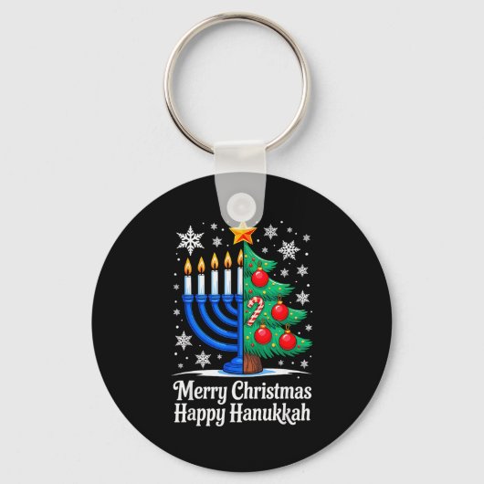 Merry Chrismukkah Happy Christmas Hanukkah Matchin Sleutelhanger (Voorkant)