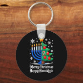 Merry Chrismukkah Happy Christmas Hanukkah Matchin Sleutelhanger (Voorkant)