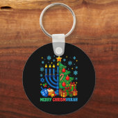 Merry Chrismukkah Happy Christmas Hanukkah Pajama  Sleutelhanger (Voorkant)