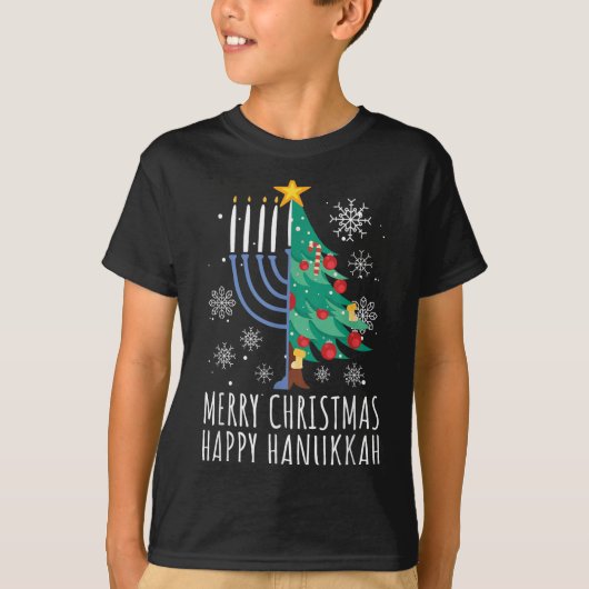 Merry Chrismukkah Happy Christmas Hanukkah  T-shirt (Voorkant)
