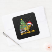 Merry Chrismukkah Happy Hanukkah 2022 Christmas Ug Vierkante Sticker (Envelop)