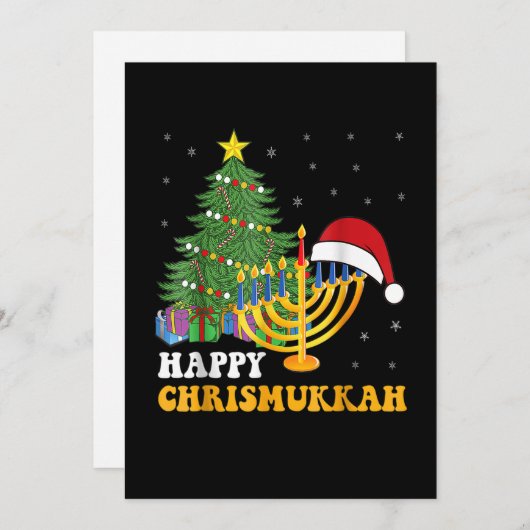 Merry Chrismukkah Happy Hanukkah 2022 Kerstmis Ug Feestdagenkaart (Voorkant / Achterkant)