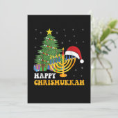Merry Chrismukkah Happy Hanukkah 2022 Kerstmis Ug Feestdagenkaart (Staand voorkant)
