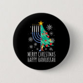 Merry Chrismukkah Happy Kersthanukkah Ronde Button 5,7 Cm (Voorkant)