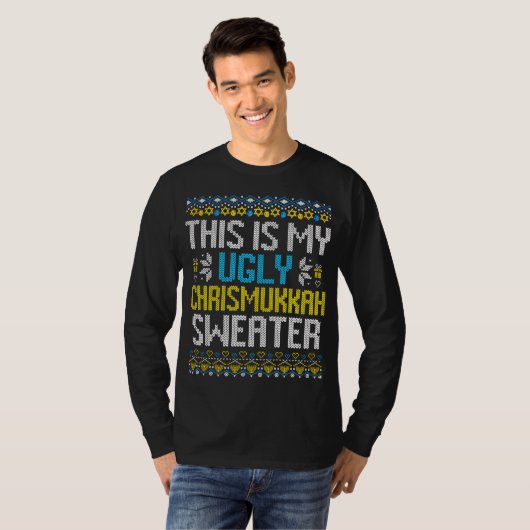 Merry Chrismukkah Happy Kersthanukkah T-shirt (Voorkant volledig)