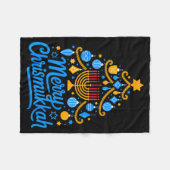 Merry Chrismukkah Holiday Hanukkah Family Matching Fleece Deken (Voorkant (Horizontaal))