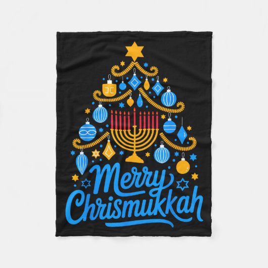Merry Chrismukkah Holiday Hanukkah Family Matching Fleece Deken (Voorkant)