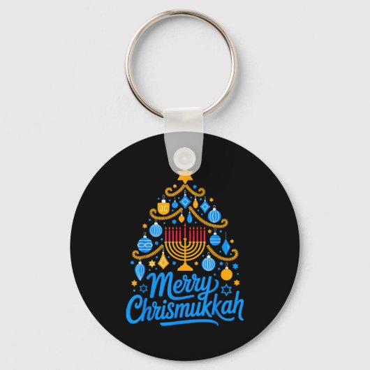 Merry Chrismukkah Holiday Hanukkah Family Matching Sleutelhanger (Voorkant)