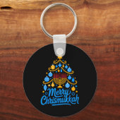 Merry Chrismukkah Holiday Hanukkah Family Matching Sleutelhanger (Voorkant)