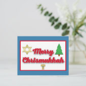 Merry Chrismukkah Interfaith Post Kaart (Staand voorkant)