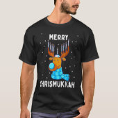 Merry Chrismukkah Jewish Kerstkerst Hanukkah Reind T-shirt (Voorkant)