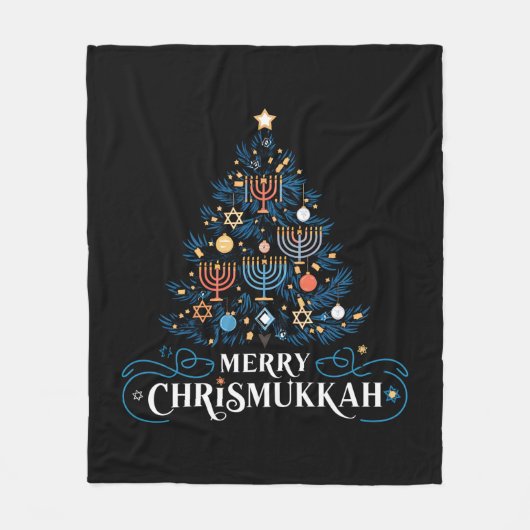 Merry Chrismukkah Joodse feestdag Chanoeka Fleece Deken (Voorkant)