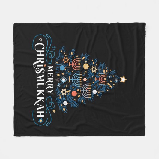 Merry Chrismukkah Joodse feestdag Chanoeka Fleece Deken (Voorkant (Horizontaal))