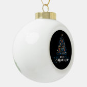 Merry Chrismukkah Joodse feestdag Chanoeka Keramische Bal Ornament (Links)