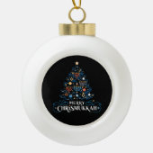 Merry Chrismukkah Joodse feestdag Chanoeka Keramische Bal Ornament (Voorkant)