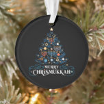 Merry Chrismukkah Joodse feestdag Chanoeka Ornament<br><div class="desc">Vrolijk Chrismukkah Joodse feestdag Chanoeka Religieus</div>
