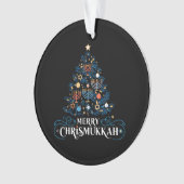 Merry Chrismukkah Joodse feestdag Chanoeka Ornament (voorkant)