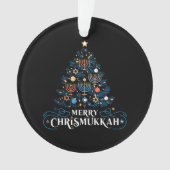 Merry Chrismukkah Joodse feestdag Chanoeka Ornament (voorkant)