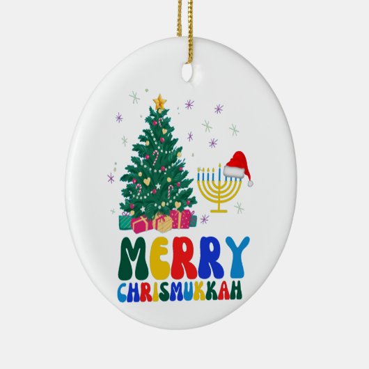 Merry Chrismukkah Keramisch Ornament (Rechts)