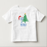 Merry Chrismukkah Menorah en Santa Toddler Shirt<br><div class="desc">Modern Merry Chrismukkah design met een ster van David op een kerstboom en een kerstman op een Menorah.</div>