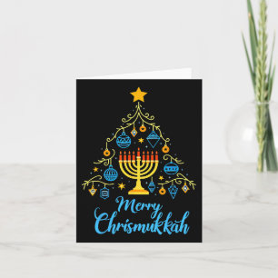 Merry Chrismukkah Menorah Kerstboom Chanoeka Kaart