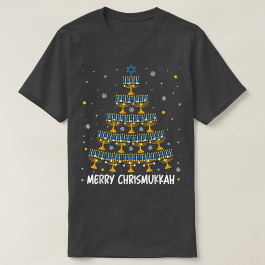 Merry Chrismukkah Menorah kerstboom Hanukkah T-shirt (Design voorkant)
