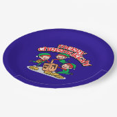 Merry Chrismukkah met Elves en Dreidels Papieren Bordje (Gekanteld)