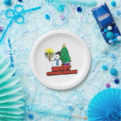 Merry Chrismukkah met Snowman en Menorah Papieren Bordje (Feest)