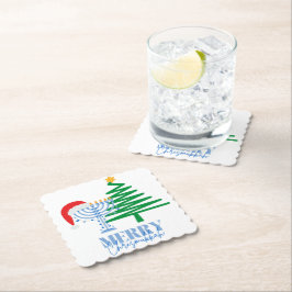 Merry Chrismukkah Party Decor Paper Onderzetter