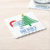 Merry Chrismukkah Party Decor Paper Onderzetter (Gebogen)