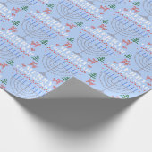 Merry Chrismukkah Pixel Rendier en Menorah Cadeaupapier (Hoek)