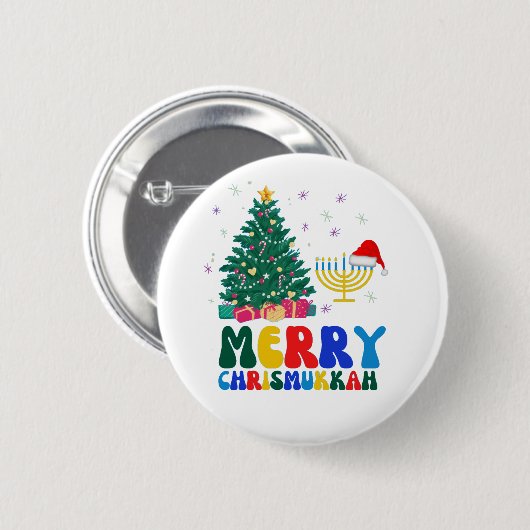 Merry Chrismukkah Ronde Button 5,7 Cm (Voorkant /achterkant)