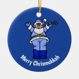 Merry Chrismukkah Santa Orament Keramisch Ornament