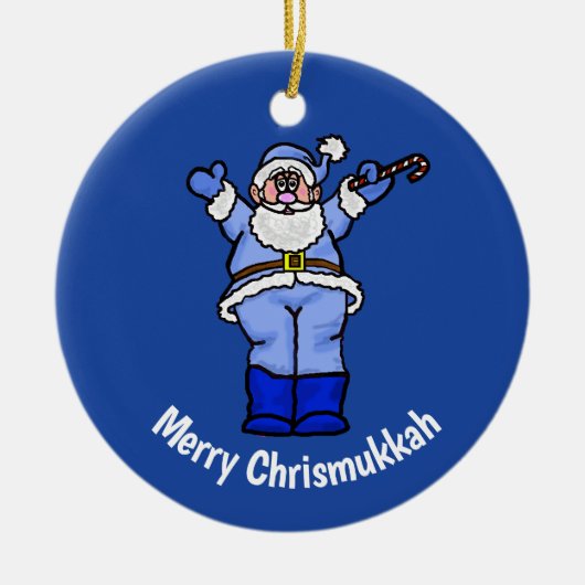 Merry Chrismukkah Santa Orament Keramisch Ornament (Voorkant)
