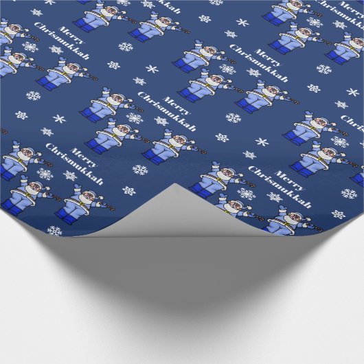 Merry Chrismukkah Santa Wrapping Paper Cadeaupapier (Hoek)
