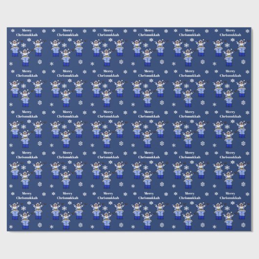 Merry Chrismukkah Santa Wrapping Paper Cadeaupapier (Vlak)