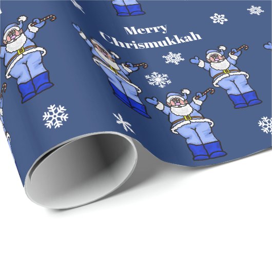 Merry Chrismukkah Santa Wrapping Paper Cadeaupapier (Rol Hoek)