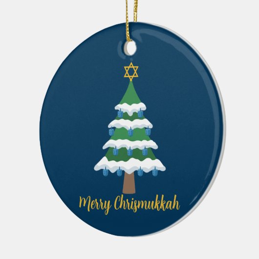 Merry Chrismukkah Schattige Chanoeka Christmas Keramisch Ornament (Links)