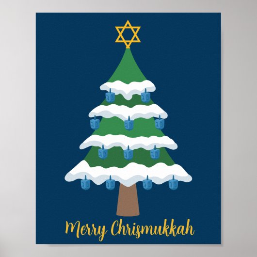 Merry Chrismukkah Schattige Chanoeka Christmas Poster (Voorkant)