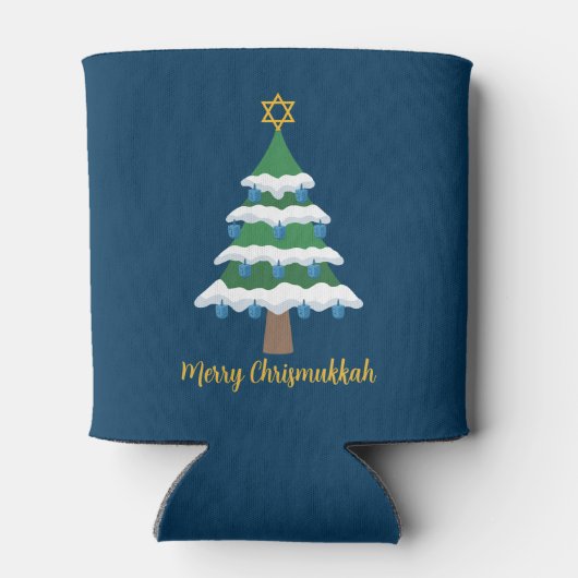 Merry Chrismukkah Schattige Chanoeka Kerstfeest Blikjeskoeler (Achterkant)