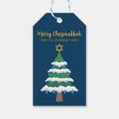 Merry Chrismukkah Schattige Chanoeka Kerstfeest Cadeaulabel (Voorkant)