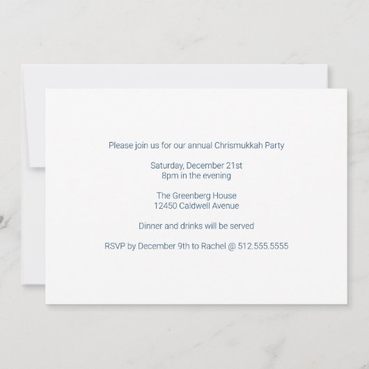 Merry Chrismukkah Schattige Chanoeka Kerstfeest Kaart (Achterkant)