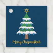 Merry Chrismukkah Schattige Hanukkah Tree Party Bedankjes Labels (Voorkant)