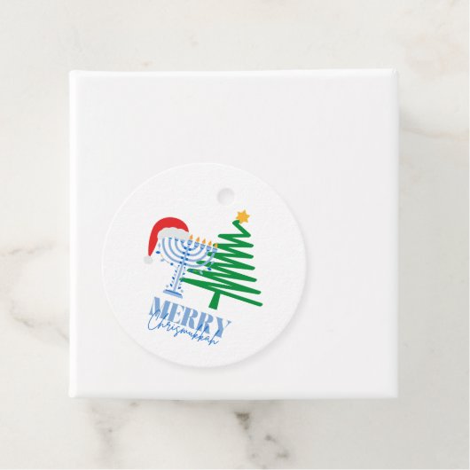 Merry Chrismukkah Simple Favor Gift Label (In situ)