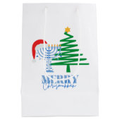 Merry Chrismukkah White Gift Bag Medium Cadeauzakje (Achterkant)