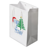 Merry Chrismukkah White Gift Bag Medium Cadeauzakje (Achterkant Gekanteld)